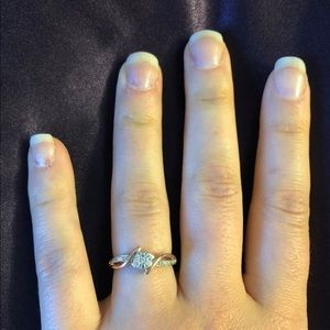 Size 7. 14k Rose/white gold plated sterling silver